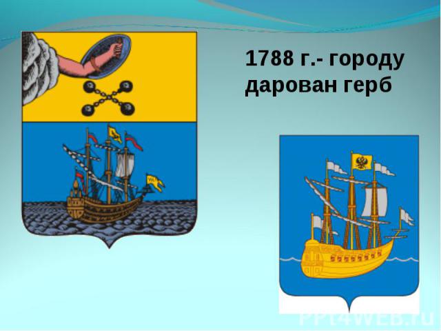 1788 г.- городу дарован герб