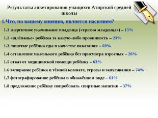 Результаты анкетирования учащихся Атирской средней школы1.Что, по вашему мнению,