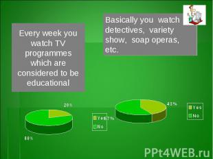 Every week you watch TV programmes which are considered to be educationalBasical