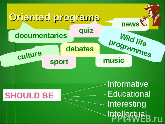Oriented programsInformativeEducationalInteresting Intellectual