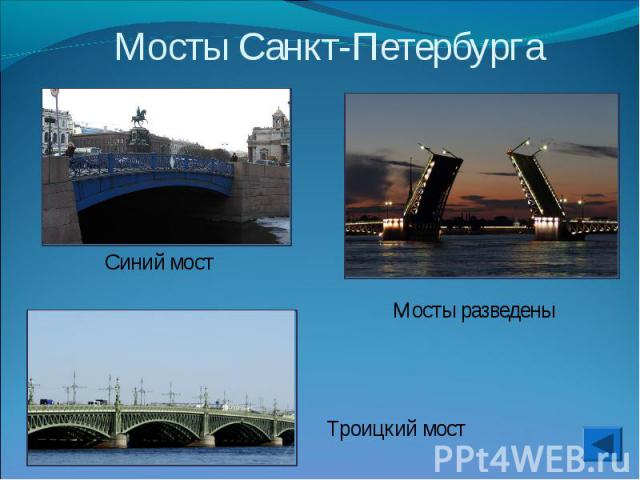 Мосты Санкт-ПетербургаСиний мостМосты разведеныТроицкий мост