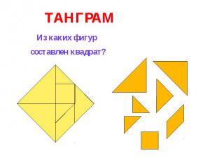 ТАНГРАМИз каких фигур составлен квадрат?