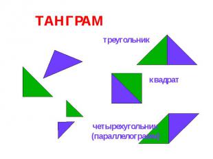 ТАНГРАМтреугольникквадратчетырехугольник (параллелограмм)