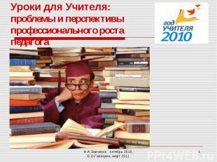 Уроки для Учителя: проблемы и перспективы профессионального роста педагога