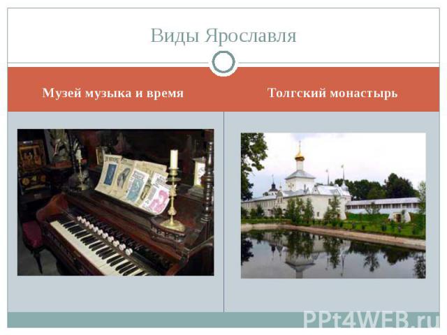 Виды ЯрославляМузей музыка и времяТолгский монастырь