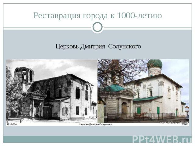 Реставрация города к 1000-летиюЦерковь Дмитрия Солунского