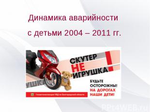 Динамика аварийности с детьми 2004 – 2011 гг.