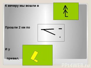 К вечеру мы вошли в Прошли 2 км поИ у сделали привал.