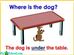 Where is the dog?The dog is under the table.