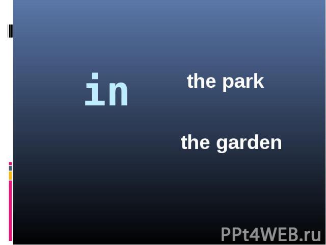 inthe parkthe garden