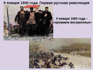 9 января 1905 года. Первая русская революция 9 января 1905 года – «кровавое воск