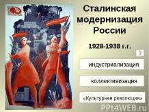 Сталинская модернизация России 1928-1938 г.г