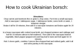 How to cook Ukrainian borsch: