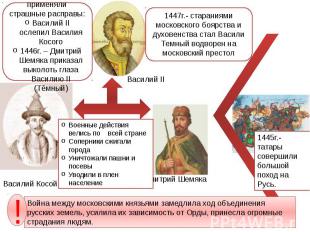 В борьбе применяли страшные расправы:Василий II ослепил Василия Косого1446г. – Д