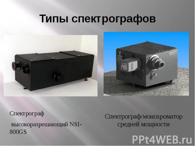 Типы спектрографовСпектрограф  высокоразрешающий NSI-800GS