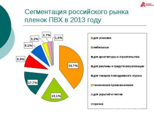 Сегментация российского рынка пленок ПВХ в 2013 году
