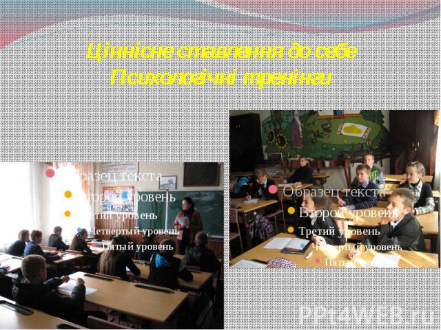 Ціннісне ставлення до себеПсихологічні тренінги