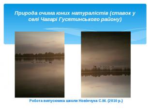 Природа очима юних натуралістів (ставок у селі Чагарі Гусятинського району)