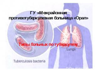 ГУ «Межрайонная противотуберкулезная больница «Орал» Типы больных по туберкулезу