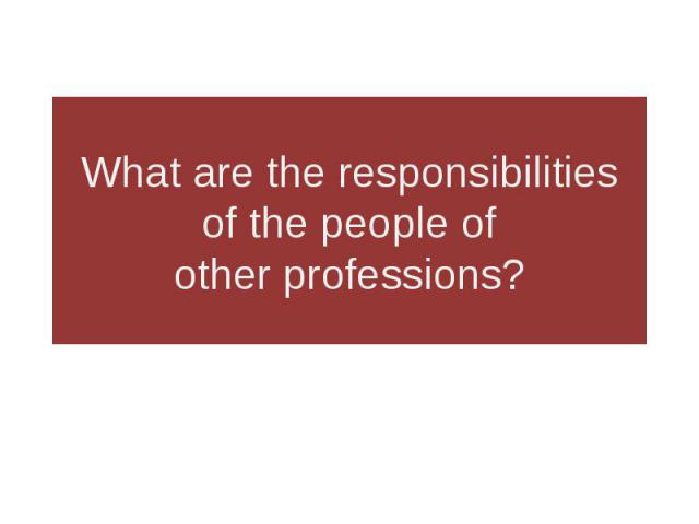 What are the responsibilities of the people of other professions?