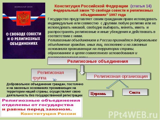 Конституция Российской Федерации (статья 14)Федеральный закон 