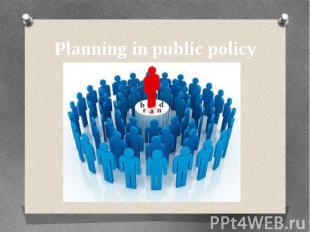 Planning in public policy