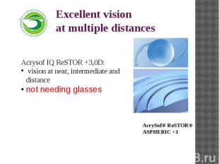 Excellent vision at multiple distances