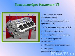 Блок цилиндров двигателя V8