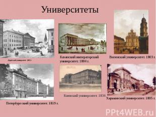 Университеты Дерптский университет. 1802 г