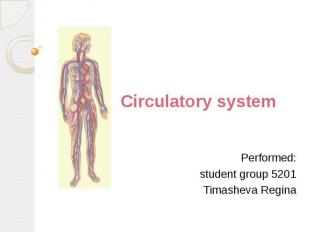 Circulatory system Performed: student group 5201 Timasheva Regina
