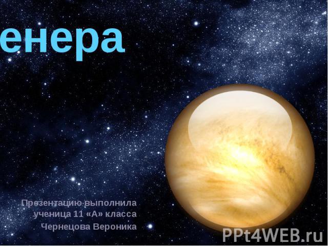 Венера Презентацию выполнила ученица 11 «А» класса Чернецова Вероника