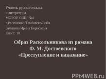 Образ Раскольникова в романе Ф. М. Достоевского «Преступление и наказание