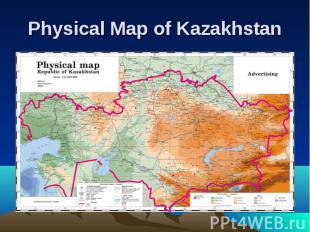 Physical Map of Kazakhstan
