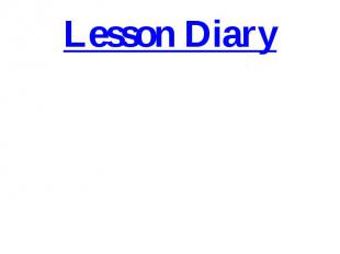 Lesson Diary