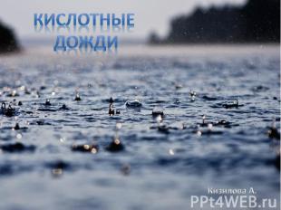 Кислотные дожди Кизилова А.