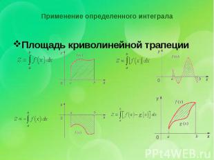 Применение определенного интеграла Площадь криволинейной трапеции