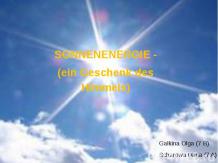 SONNENENERGIE - (ein Geschenk des Himmels) на немецком языке