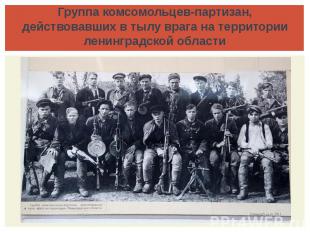 Группа комсомольцев-партизан, действовавших в тылу врага на территории ленинград