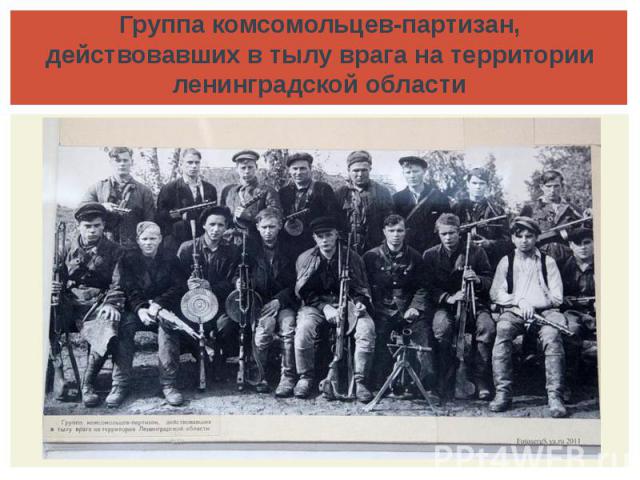 Группа комсомольцев-партизан, действовавших в тылу врага на территории ленинградской области