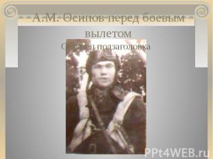 А.М. Осипов перед боевым вылетом