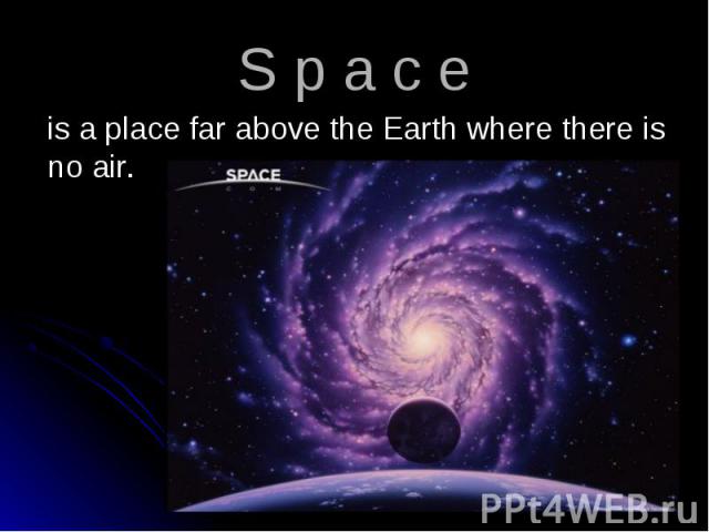 is a place far above the Earth where there is no air. is a place far above the Earth where there is no air.