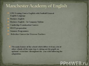 CPE Evening Course English with Football General English Language CPE Evening Co