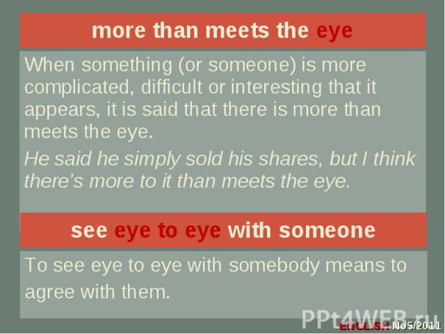 more than meets the eye more than meets the eye