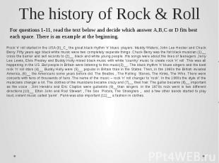 The history of Rock &amp; Roll Rock ’n’ roll started in the USA (0)_C_ the great