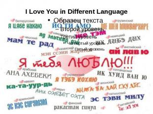 I Love You in Different Language