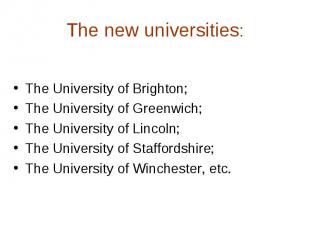 The University of Brighton; The University of Brighton; The University of Greenw