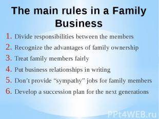 Divide responsibilities between the members Divide responsibilities between the