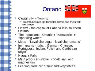 Capital city – Toronto Capital city – Toronto Toronto has a large financial dist