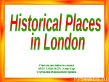 Historical places in London