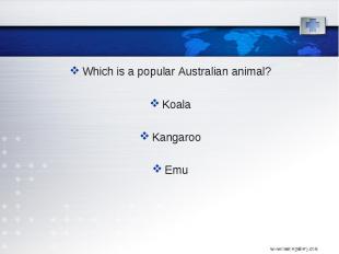 Which is a popular Australian animal? Which is a popular Australian animal? Koal